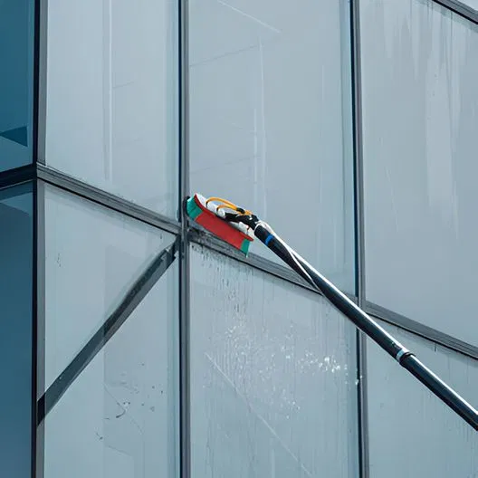 Cleaning windows of high-rise buildings
